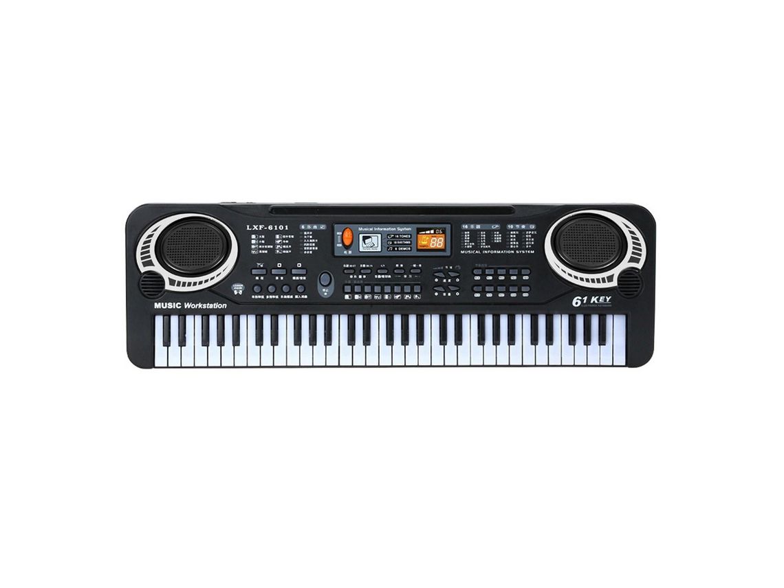 61 Teclas Preto Digital Música Teclado Eletrônico Teclado Piano Elétrico Presente para Crianças Instrumento Musical Eu GERTIZ