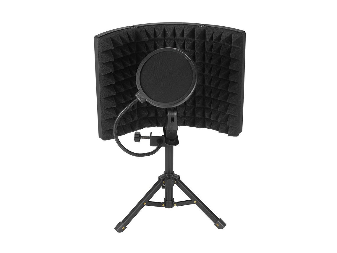 Pantalla de aislamiento de micrófono con esponja absorbente de alta densidad, minitablero de protección de ventilación para parabrisas plegable de 3 paneles CHRUI