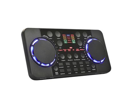 Tarjeta de sonido en vivo V300, tarjeta de sonido BT recargable multifuncional para cantar/transmitir en vivo/grabar voz y música negro