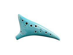 Instrumento musical pintado a mano de Ocarina Alto C de cerámica con cola deformada de 12 agujeros con cordón Bolsa protectora para partituras musicales para amantes y estudiantes de música #6