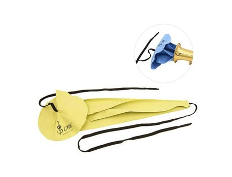 Herramienta de limpieza de saxofón alto tenor, paño de Material de fibra ultrafina para tubo interior de saxofón, azul amarillo
