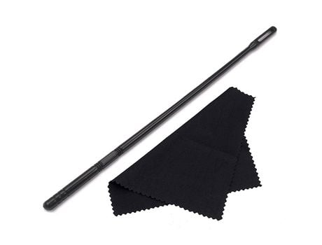 Accesorios para instrumentos de viento de madera, varillas de limpieza para flauta, varilla de limpieza con paño para flauta negro