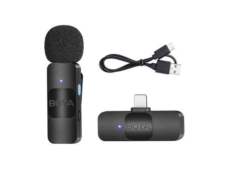 BOYA BY-V1 One-Trigger-One 2.4G Sistema con micrófono inalámbrico Micrófono con clip para teléfono #1
