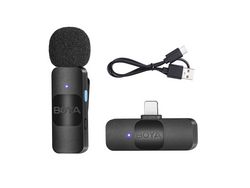 BOYA BY-V1 One-Trigger-One 2.4G Sistema con micrófono inalámbrico Micrófono con clip para teléfono #1