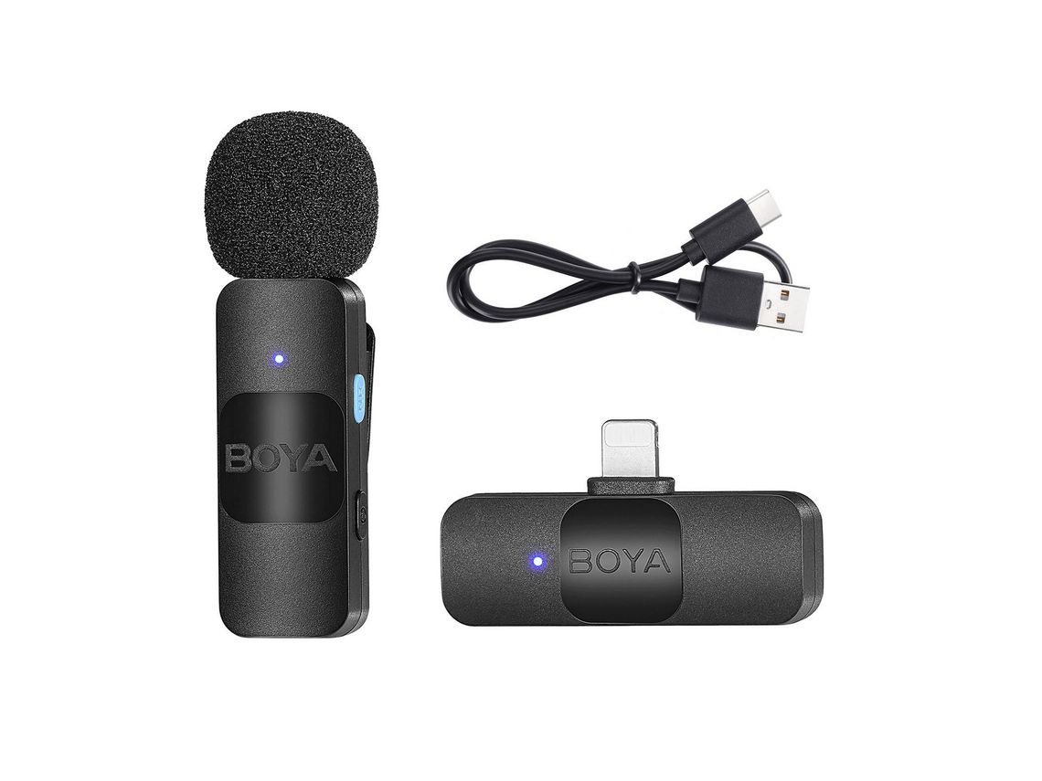 BOYA BY-V1 One-Trigger-One 2.4G Sistema con micrófono inalámbrico Micrófono con clip para teléfono #1