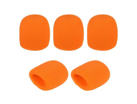 Parabrisas de micrófono de mano, cubiertas de espuma para micrófono, 5 uds. naranja