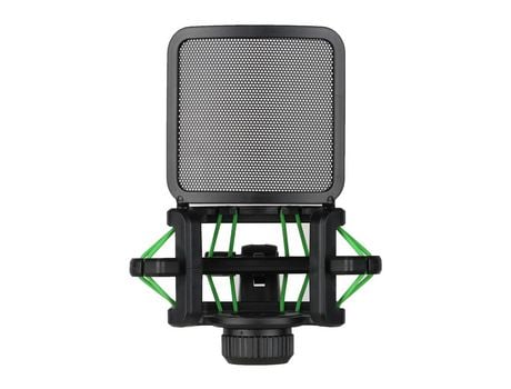 Soporte de plástico para micrófono, soporte antivibración para micrófono verde