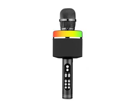 Máquina portátil del altavoz del micrófono del PDA del micrófono inalámbrico del Karaoke BT negro