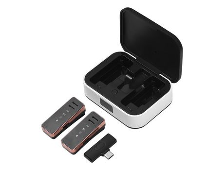 Mini micrófono Lavalier inalámbrico S18 para teléfono móvil, micrófono de solapa omnidireccional de 360 con reducción de ruido en pantalla blanco n...