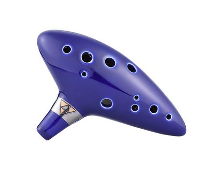 Instrumento musical de viento de flauta de recipiente Alto C de cerámica azul