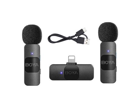 BOYA BY-V1 One-Trigger-One 2.4G Sistema con micrófono inalámbrico Micrófono con clip para teléfono #2