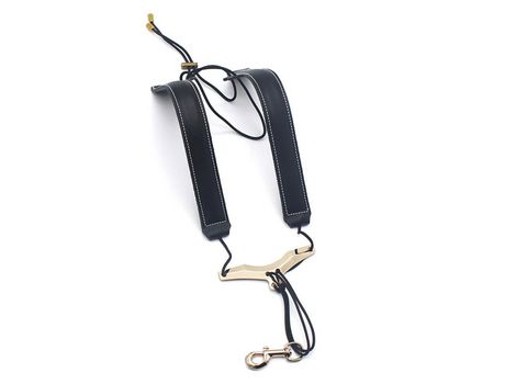 Correa de hombro ajustable para saxofón Correa de cuero para saxofones alto/tenor/soprano negro
