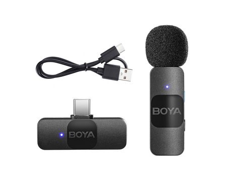 BOYA BY-V1 One-Trigger-One 2.4G Sistema con micrófono inalámbrico Micrófono con clip para teléfono #3