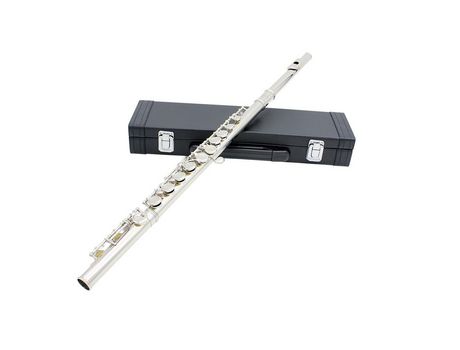 Flauta de concierto occidental, instrumento de viento de madera con llave C, plateado, cuproníquel, 16 agujeros plata