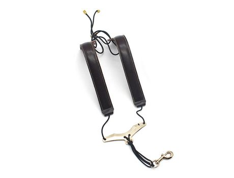 Correa de hombro ajustable para saxofón Correa de cuero para saxofones alto/tenor/soprano marrón