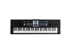 Teclado electrónico de música digital con 61 teclas, piano eléctrico multifuncional para niños, color negro CUICH
