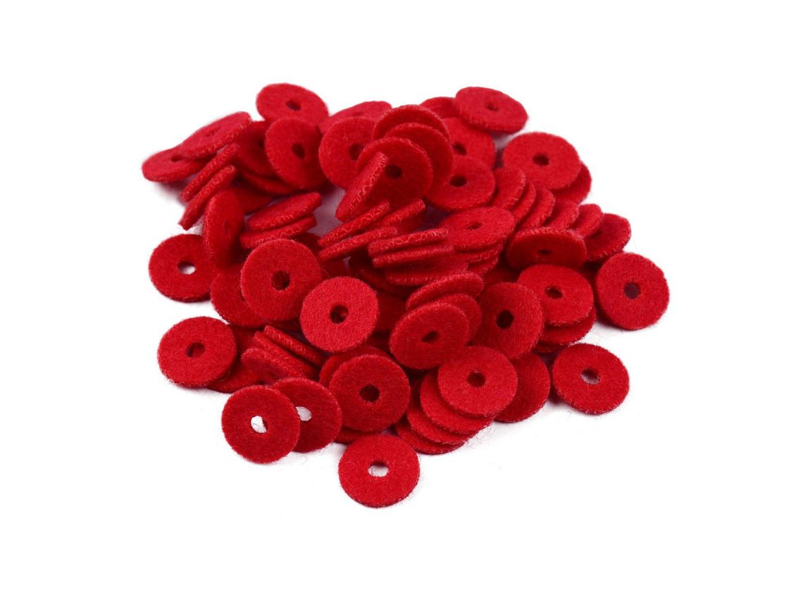 90 Uds. Almohadillas de arandelas de Piano de fieltro para accesorios de afinación de Piano rojo
