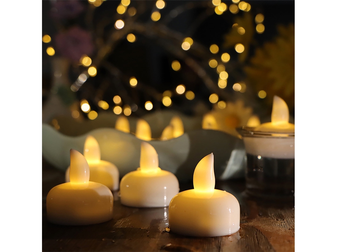 Velas Led Flotantes Alimentadas Por 12 Pilas.