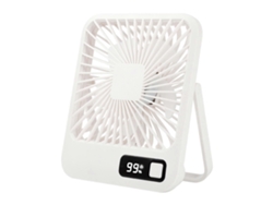 Ventilador De Sobremesa Usb Compacto Y Silencioso Con Pantalla Digital, Recargable, Capacidad De 1500 Mah, 5 Velocidades.