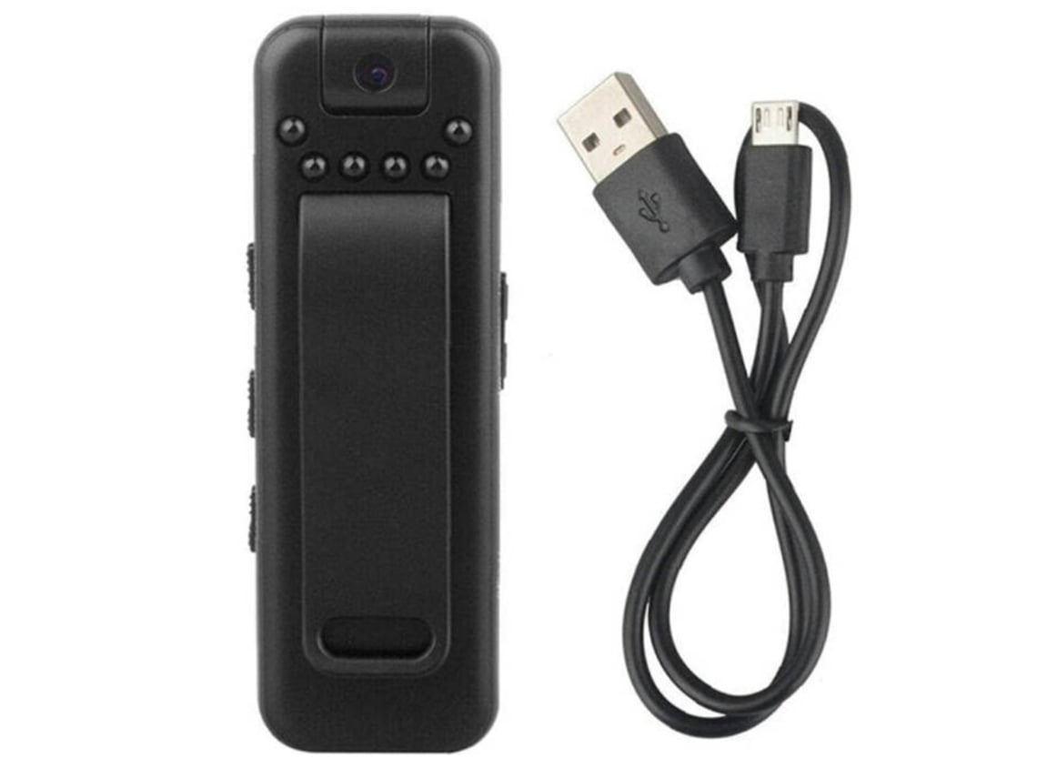Mini grabadora de vídeo con cámara corporal giratoria 1080P con clip trasero de visión nocturna rendimiento confiable 64Gbnegro YEMAESRE