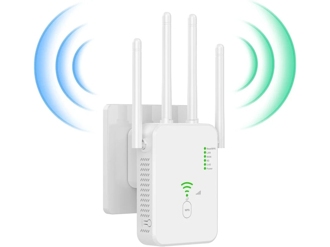 Amplificador de señal WiFi de doble banda de 5 GHz/2,4 GHz, hasta 2000 pies cuadrados y 30 dispositivos, repetidor de Yizhood.