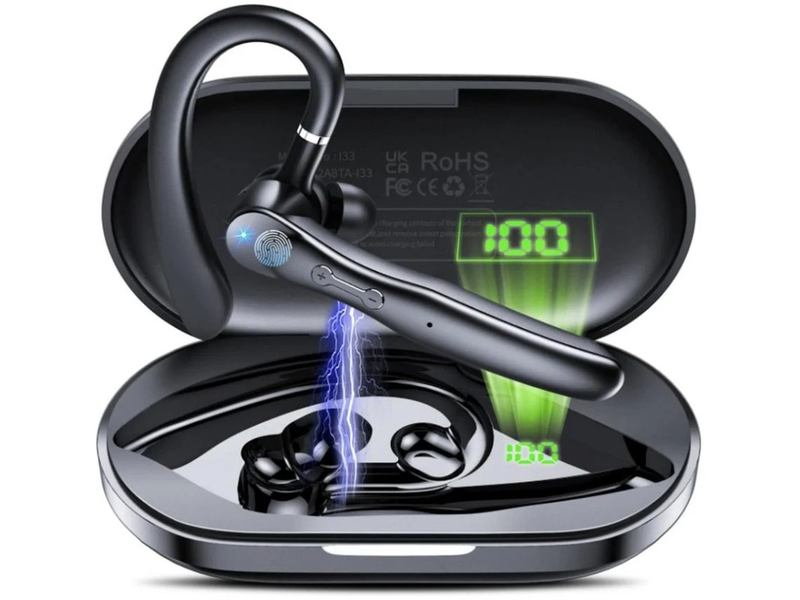 Auriculares Chamada Horas Duplo Display Yizhood Bluetooth Negro