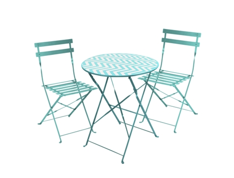 Mesa Y Sillas Jardin + 2 Sillas Plegables Terraza URBAN LIVING (80x46x42cm)