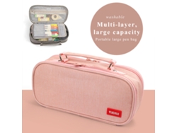Estuche Para Lápices De Gran Capacidad Con 3 Compartimentos Y Cremallera Para Estudiantes De Secundaria, Niñas, Niños Y Adultos, Color Rosa CHRUI