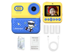 Cámara instantánea infantil con impresora, 4 rollos de papel de colores y tarjeta de 64 GB (Oso patinador) Specment