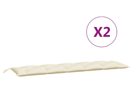 Cojines de banco de jardín VIDAXL de tela Oxford blanco crema
