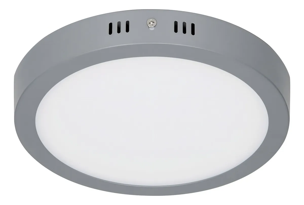 Luminária De Teto Redonda, Moderna, 18w, Led 6500k, Cinza, Volteck 47348 Cor Cinzavayotoy