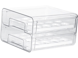 Huevera De Doble Capa Con Cajón, Soporte Transparente Para Huevos 9091, Plástico.