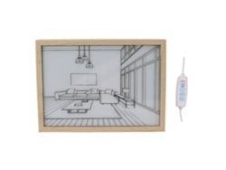 Rebe-arte De Parede Iluminado Led Cuadro Com Moldura Sombras 3 Cores Regulável Para Dormitório Sala Modelo L 3