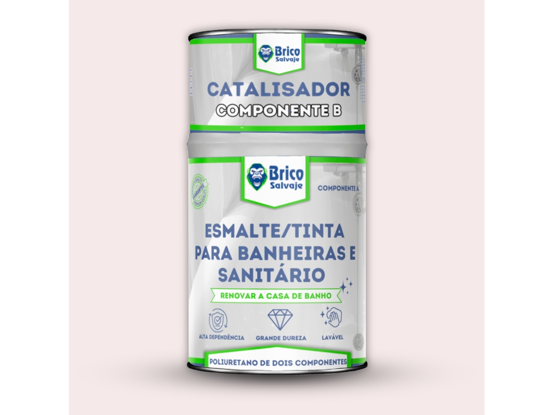 Pintura para bañeras Acabado Satinado Rosa Claro Marilyn Bricosalvaje 600+150 ML