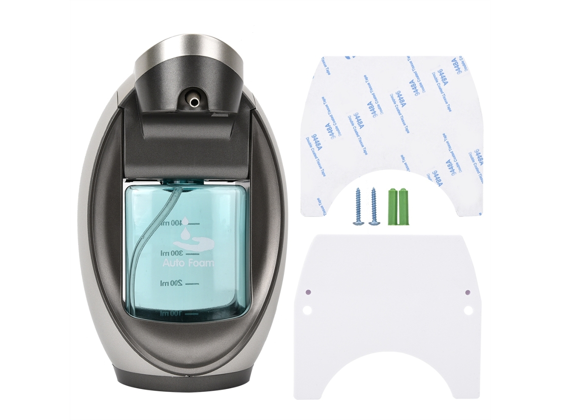 Dispensador automático de jabón en espuma de 480 ml con sensor para cocina, baño y sobremesa de pared.