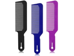 3 Peines De Barbier Peines Para Tijeras De Corte Peines Planos Para Cortes De Pelo Y Pelucas Planas Azul Morado Negro