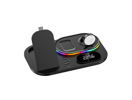 Cargador inalámbrico, CHRONUS carga rápida 3 en 1 de 15 W, negro