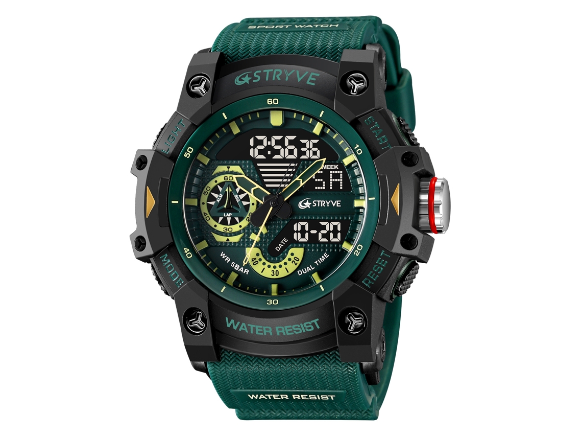 Reloj deportivo MDUG con doble pantalla y luz nocturna (Negro samurái)