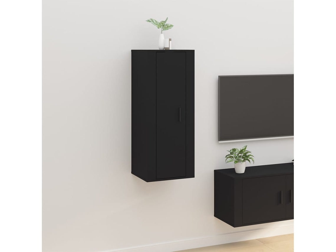 Estantería/Mueble de TV de Pared 40X34,5X100 Cm Negro