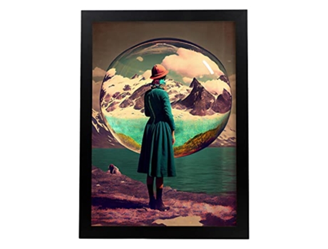 NACNIC Poster Burbuja De Agua En Estilo Surrealismo Cinematográfico Ilustraciones Y Grabados De Historieta Abstracta Y Artística A4 Marcos Negros