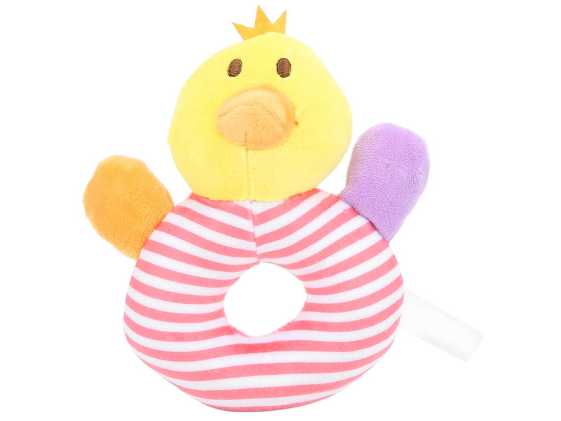 Peluche Con Campana De Manivela, Pollo Amarillo A Rayas Para Bebé