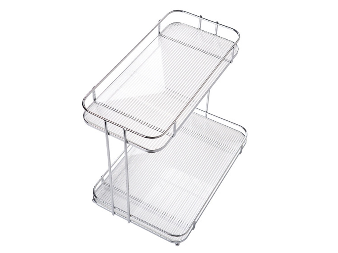 Estantería Multifuncional De Acrílico Transparente De 2 Niveles Para Mesa De Cocina Y Baño.
