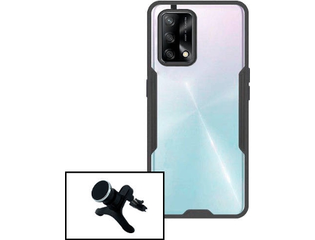 Carcasa + Soporte Oppo A74 5G PHONECARE Clear Armor Transparente, Negro