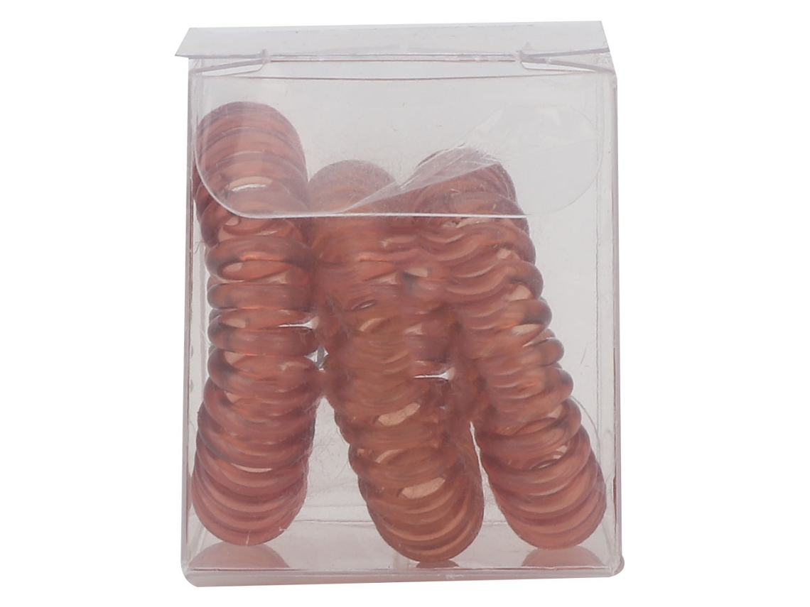 Anillo para el cabello con diseño de cable telefónico colorido para mujer, banda elástica para el cabello (marrón) 2026