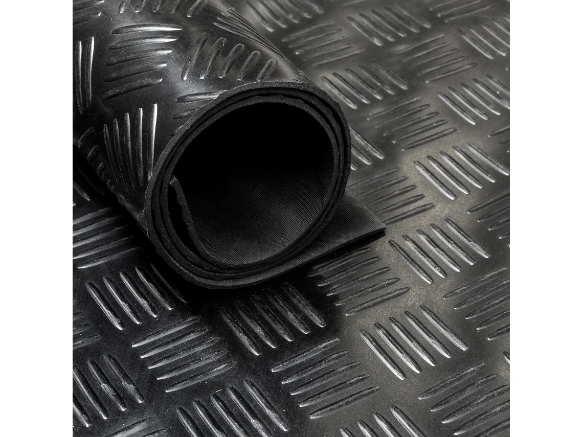 Corredor de goma / alfombra de goma en rollo Traanplaat 3mm - Ancho 150 cm