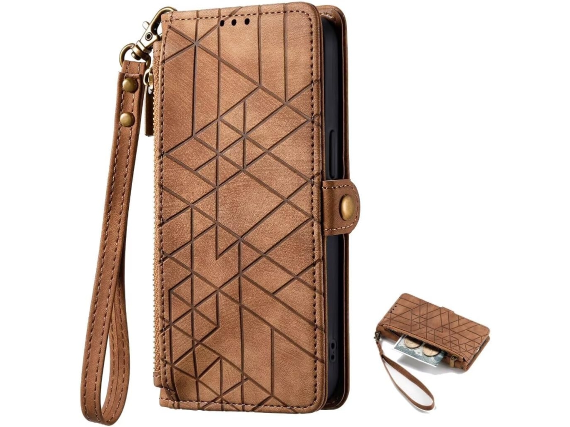 Funda Para Tecno Camon 40, Tipo Cartera De Pu Con Estampado Geométrico, Resistente A Los Golpes Y Con Cierre.