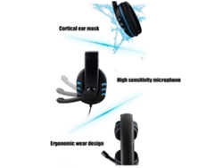 Auriculares estéreo para juegos con cable Micrófono HD de 3,5 mm Compatible Xbox-One/Ps4 Rojo IKIKSO