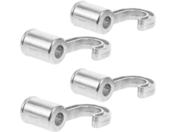 Ganchos Barra Cortina Armario Aleación Aluminio Plateado 4 Piezas Soporte Estable Capacidad Carga 1 3 Diámetro