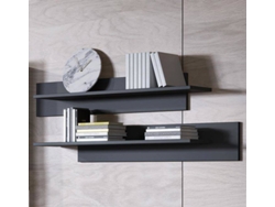 Conjunto 2 Estanterías de Pared MÓVEIS BONITOS Luke (Negro - 100x20x20 cm)