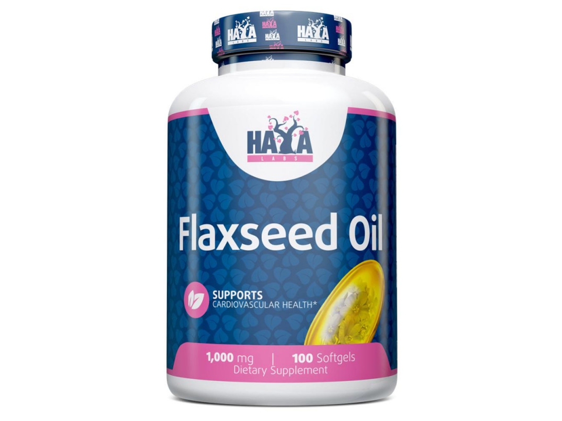 Aceite de linaza orgánico 1000 mg, 100 cápsulas blandas Haya Labs
